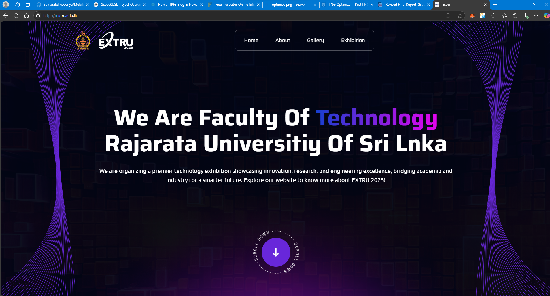 EXTRU 2025 exhibition landing site screenshot