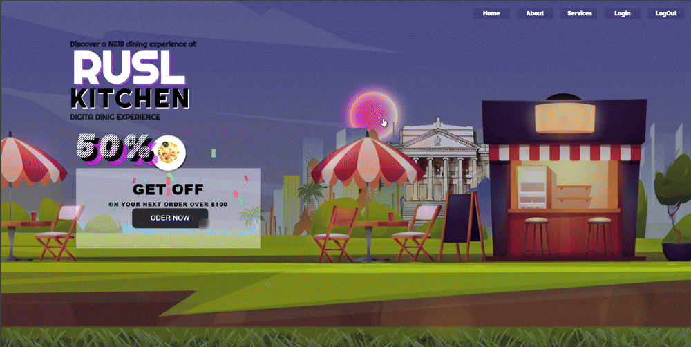 Parallax website with dark/light mode demo